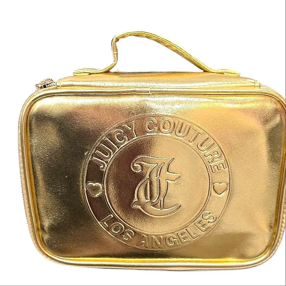 Juicy Couture JC Heart Logo Zip Around Cosmetic Bag w/Removable Dividers‎